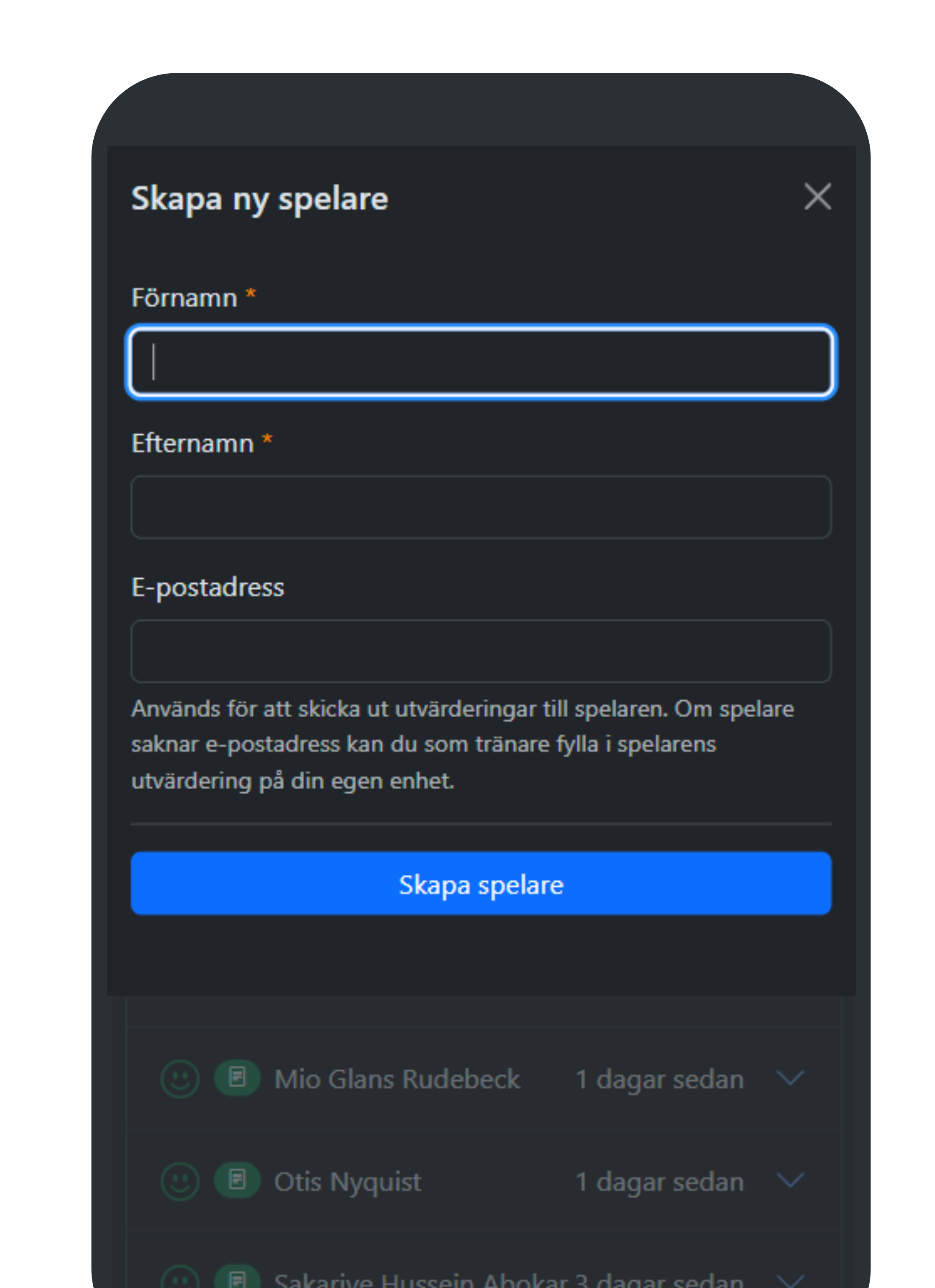 App screen