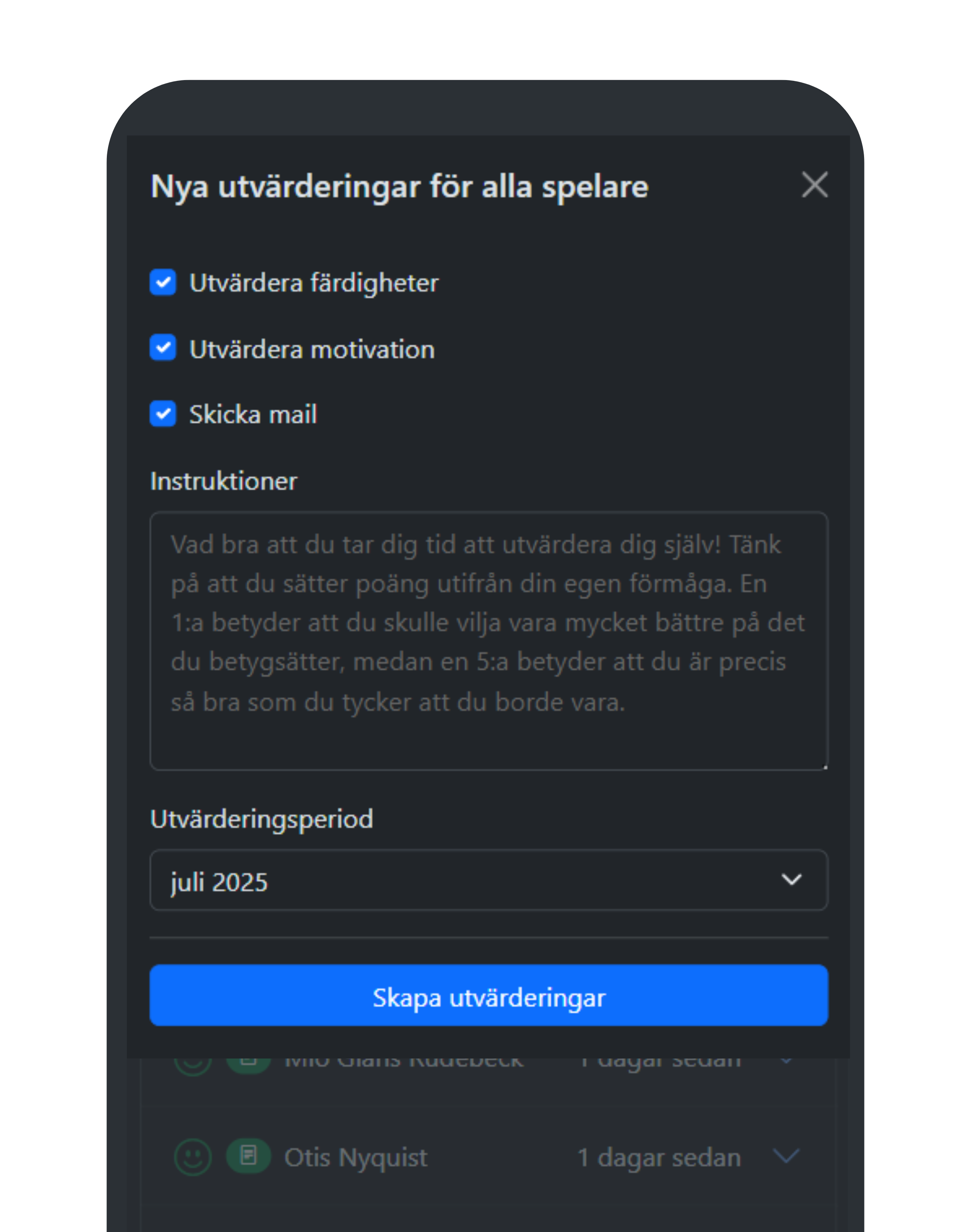 App screen